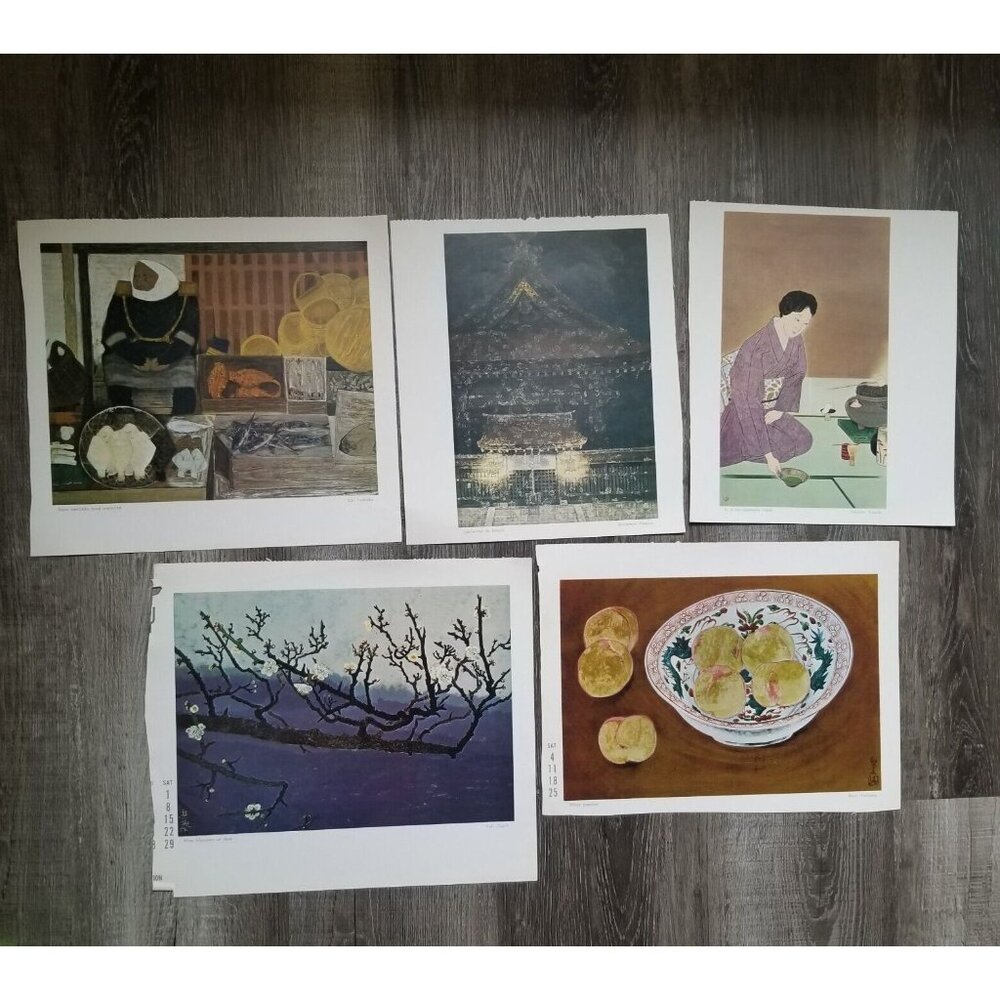 Asian Prints Full Color Art Pictures Frameable Vintage Calendar Book Pages VTG - Picture 4 of 16